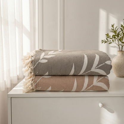 Jeté de maison jacquard - Botanique
